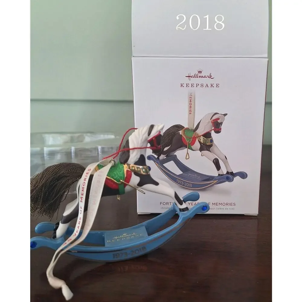 2018 Hallmark Keepsake Forty-Five Years of Memories Rocking Horse Ornament